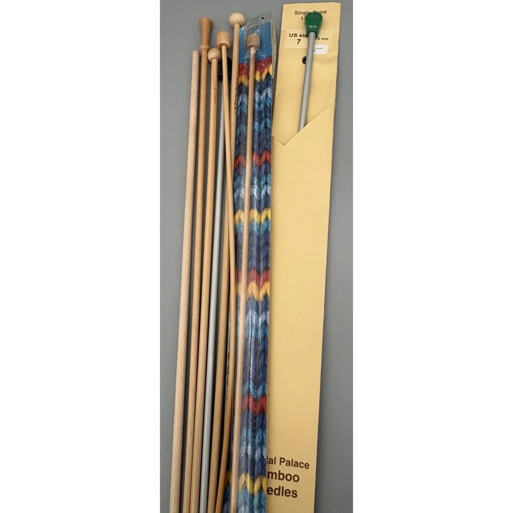 Lot of Vintage Crochet Items, Bamboo Knitting Needles, Sew-On Snaps,‎ etc.